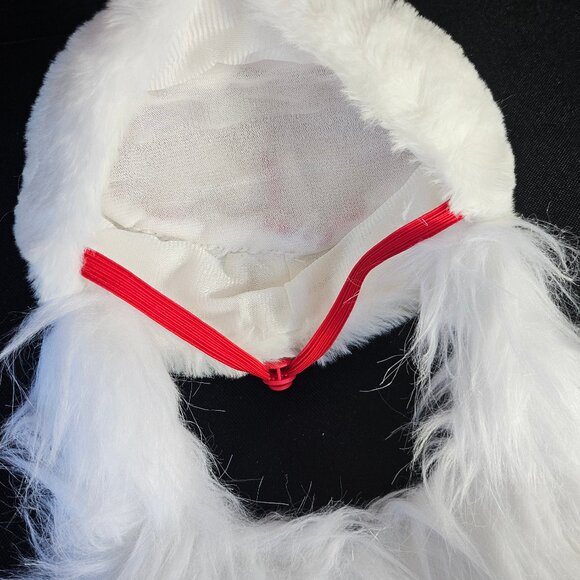 Pet Santa Claus Hat With Attached White Fur Beard Pet Christmas Hat - Picture 2 of 5